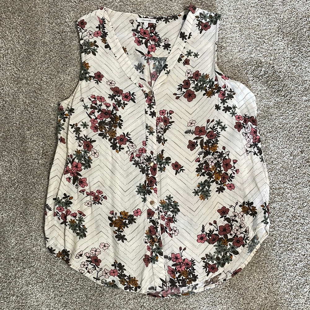 Maurices floral blouse. Size large